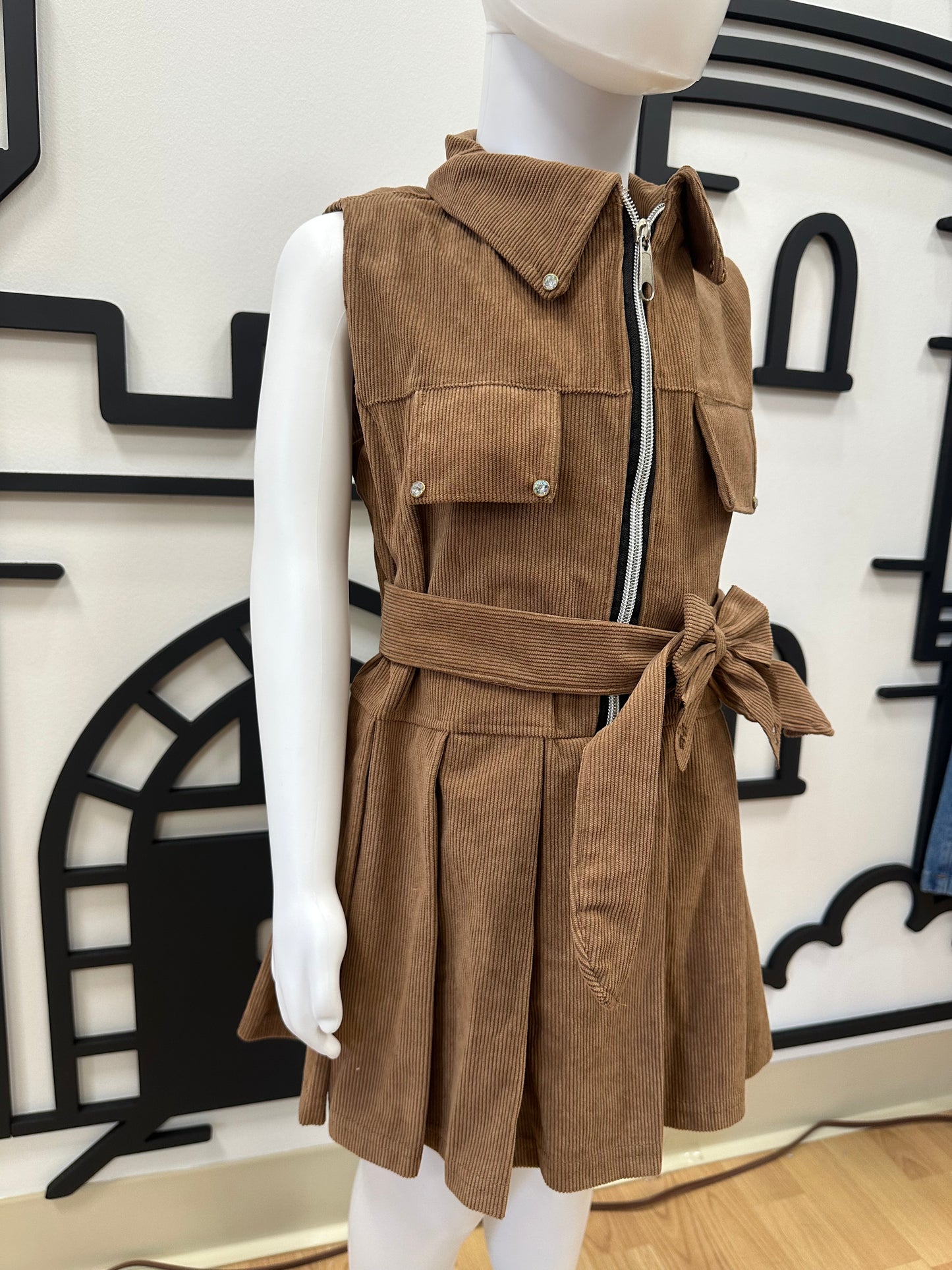 Traje Corduroy Marrón Oscuro-OK