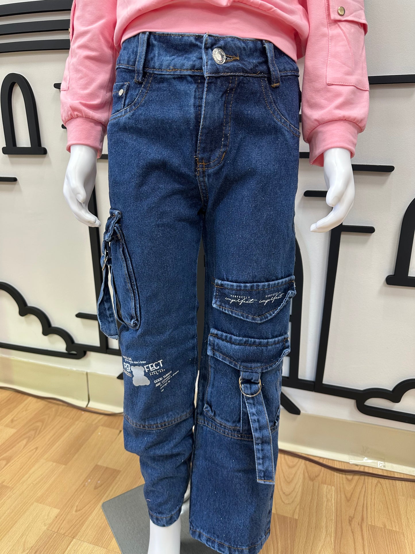 Outfit- Cargo/Blusa Osito Rosa
