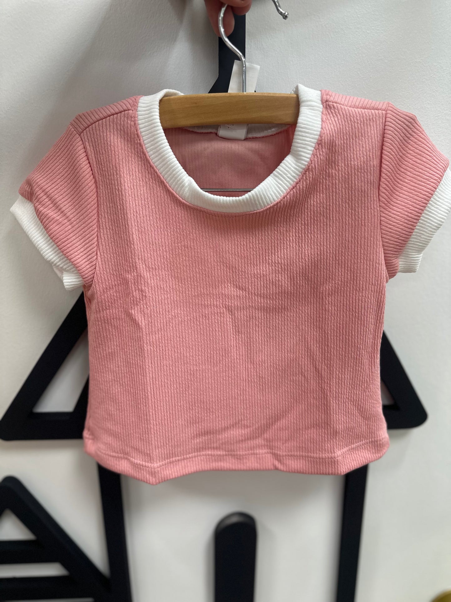 CK-Blusa Rosa/Blanco