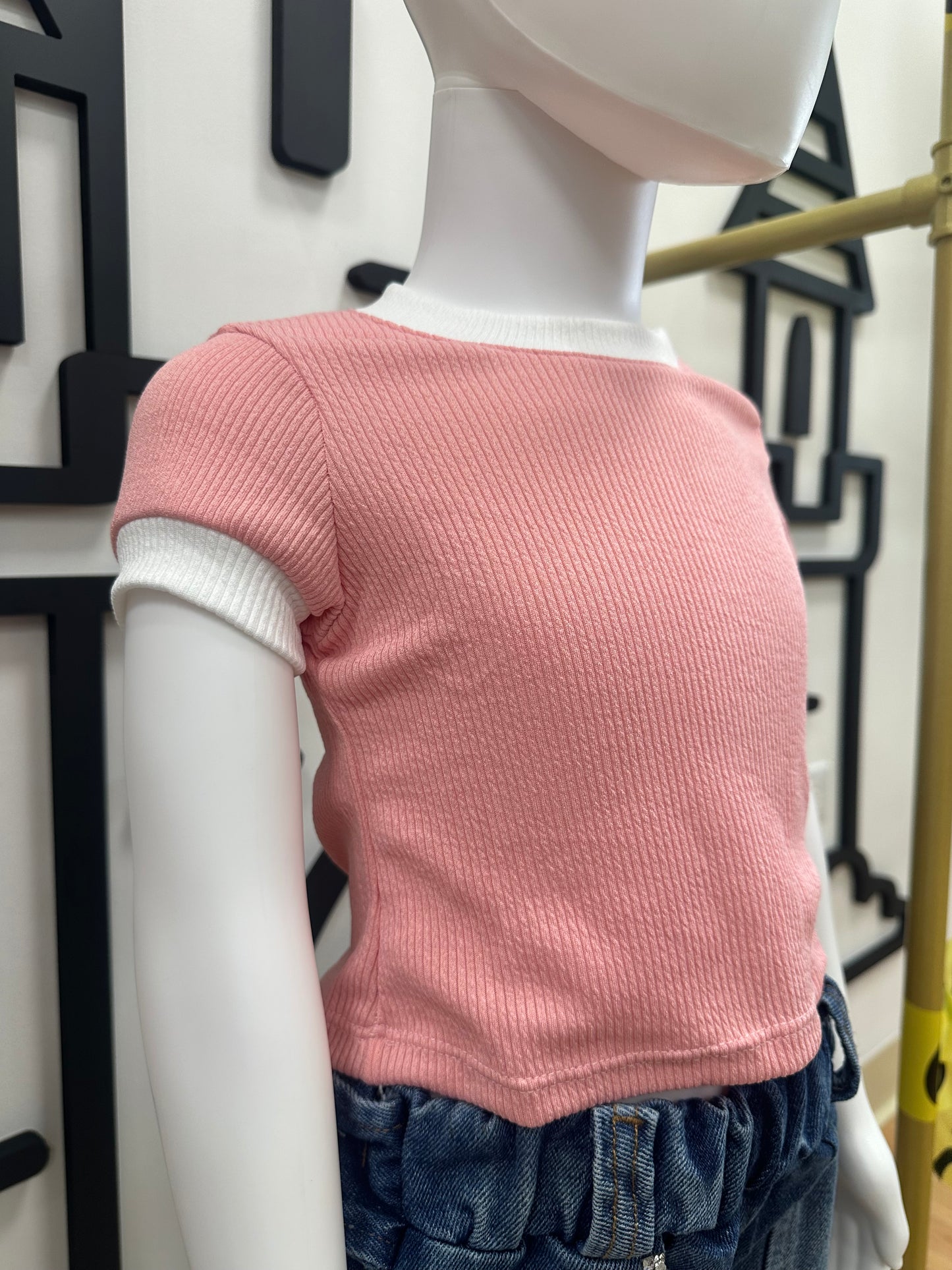 CK-Blusa Rosa/Blanco