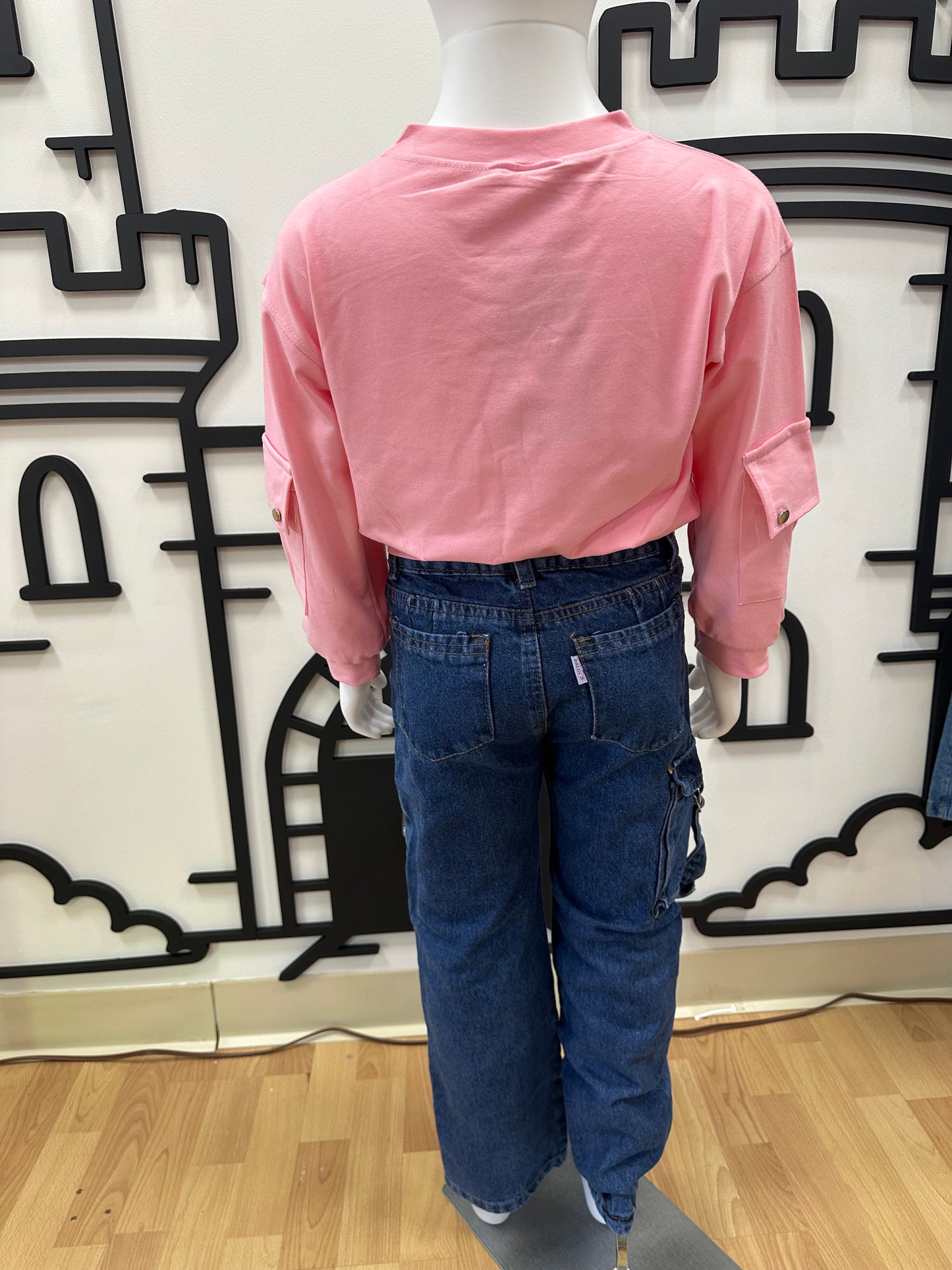 Outfit- Cargo/Blusa Osito Rosa