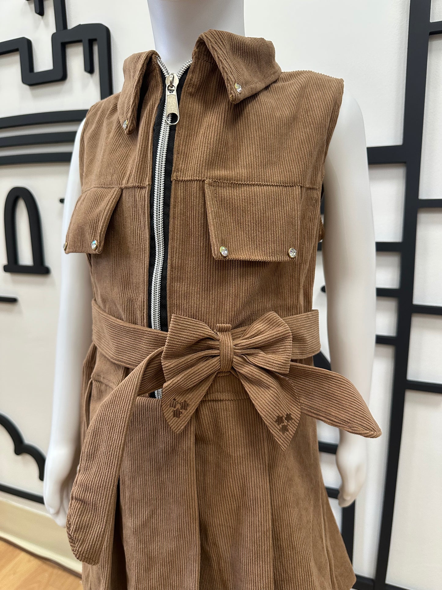 Traje Corduroy Marrón Oscuro-OK