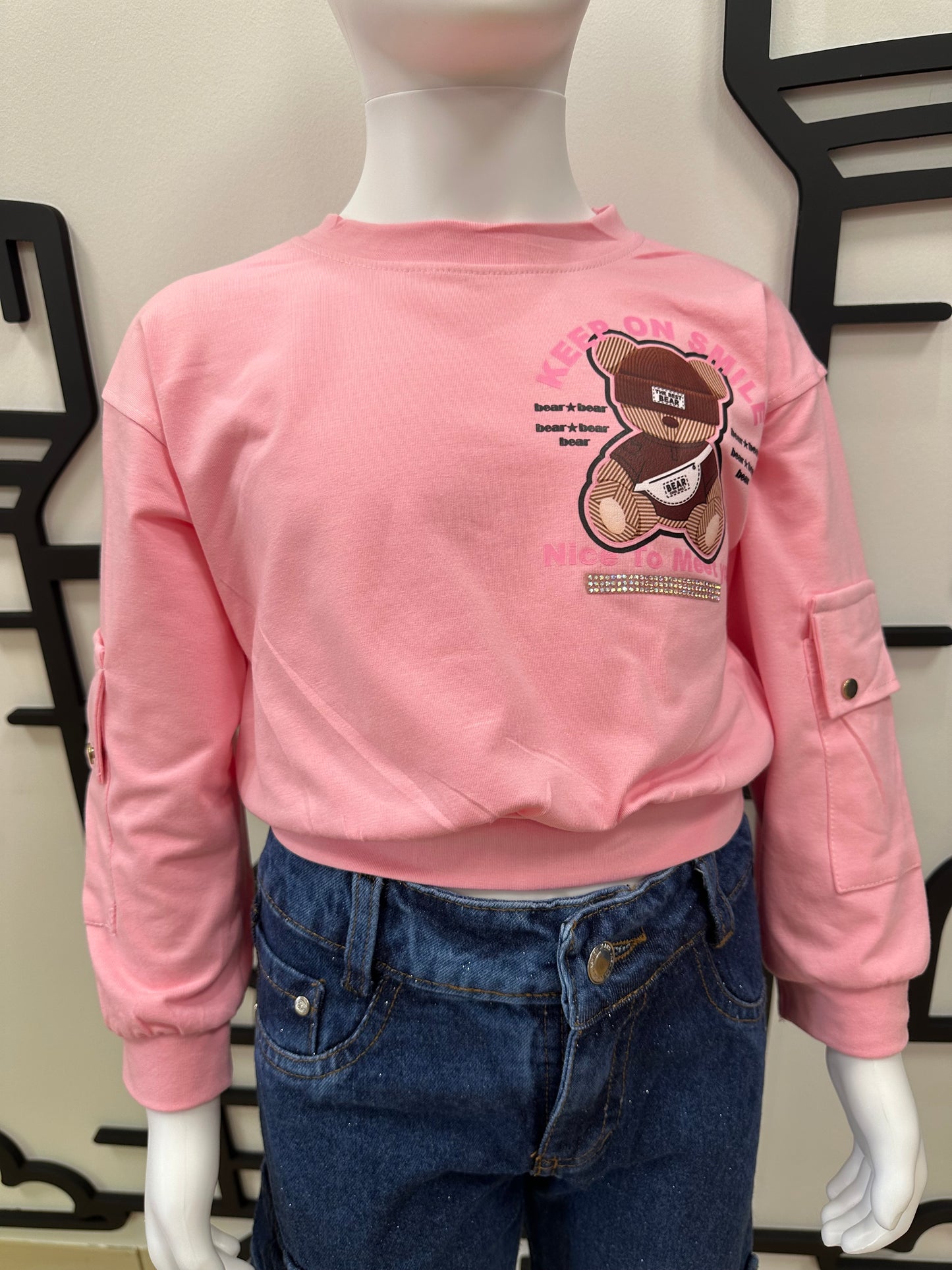 Outfit- Cargo/Blusa Osito Rosa