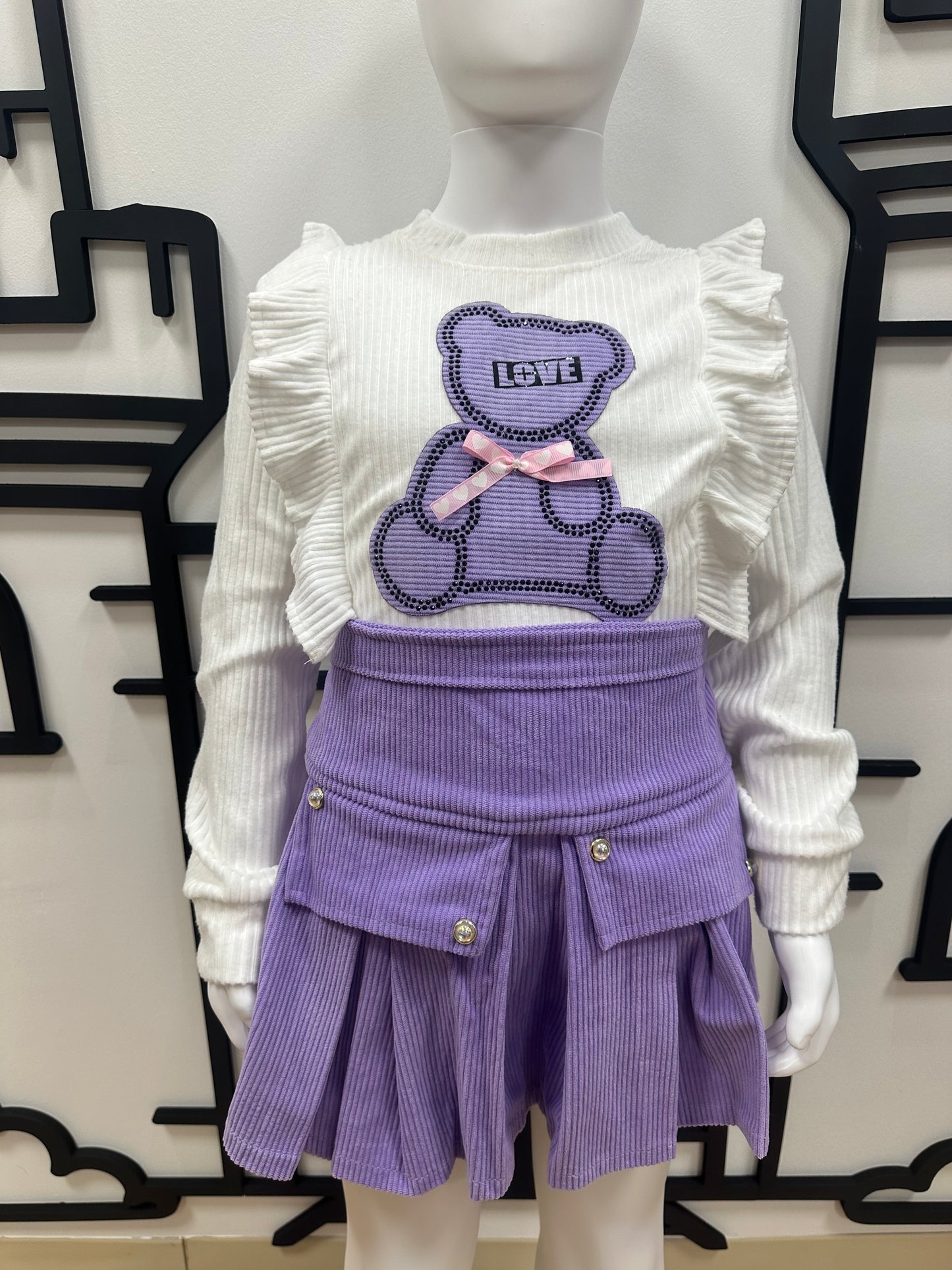 E-Conjunto Osito Violeta
