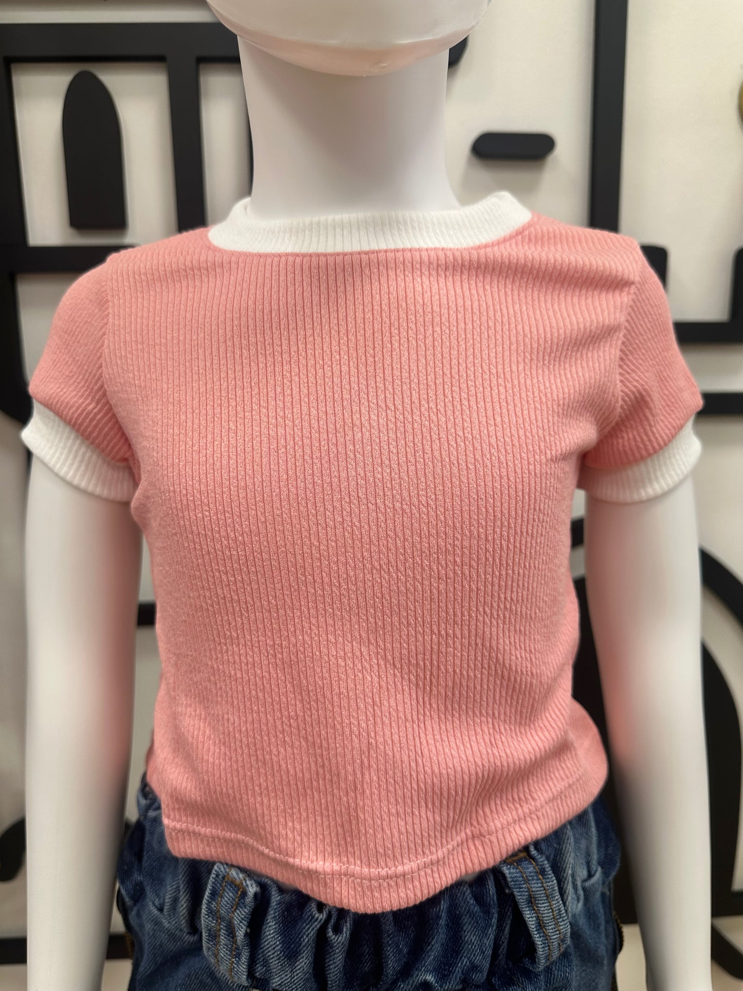 CK-Blusa Rosa/Blanco